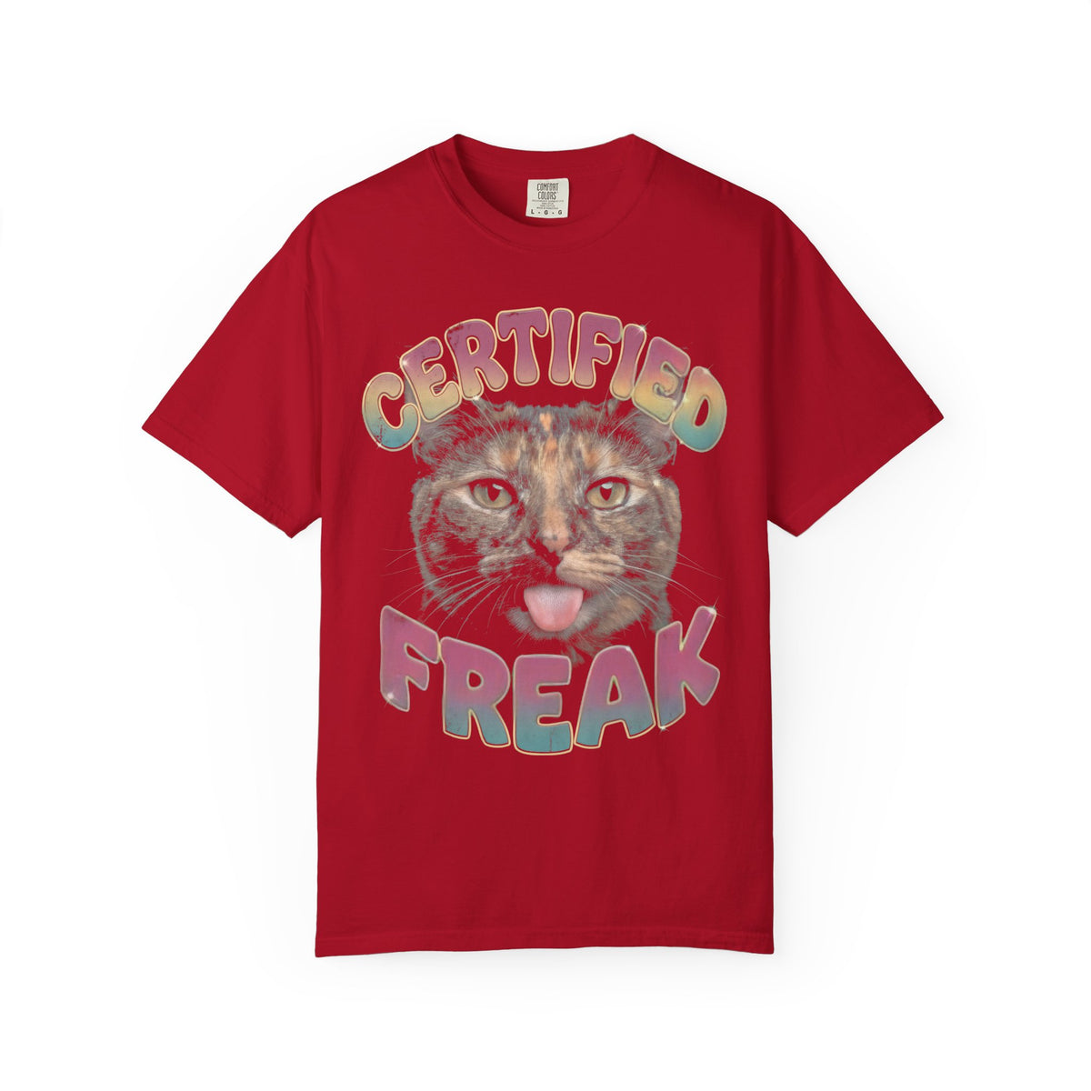 Certified Freak Cat Classic Tee | Funny Blep Mlem | Retro Art