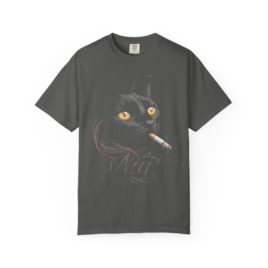 Nuit Black Cat Classic Tee | Edgy Vintage Art | Night Cigarette