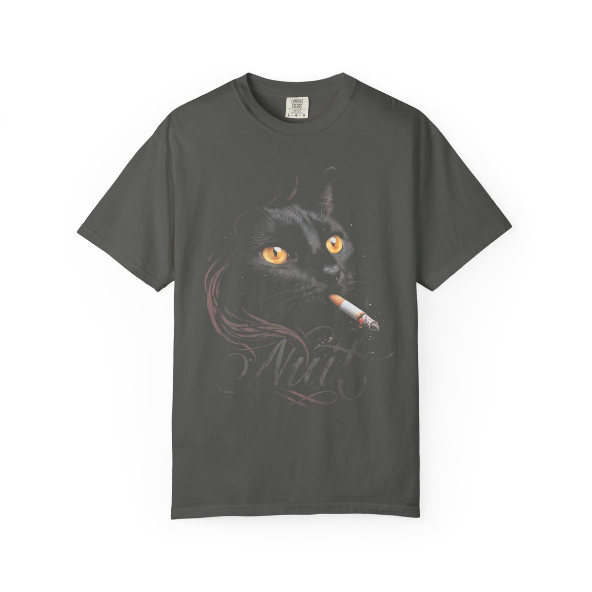 Nuit Black Cat Classic Tee | Edgy Vintage Art | Night Cigarette