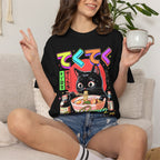Cute Black Cat Ramen Classic Tee | Japanese Food | Retro Gift