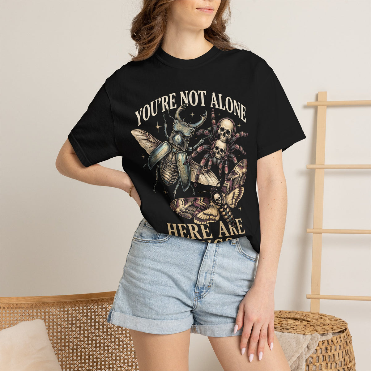 You're Not Alone Here Are Bugs Classic Tee | Entomology Goth