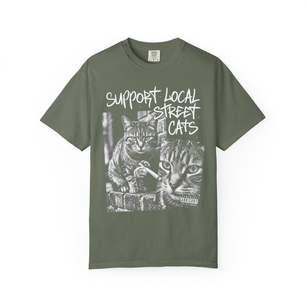 Support Local Street Cats Classic Tee | Smoking Cat Art
