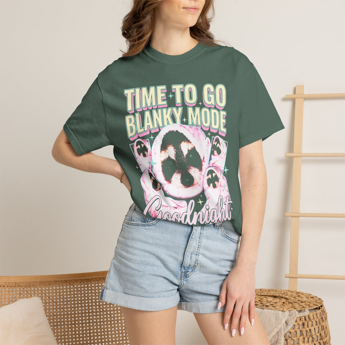 Time To Go Blanky Mode Classic Tee | Goodnight Funny Raccoon