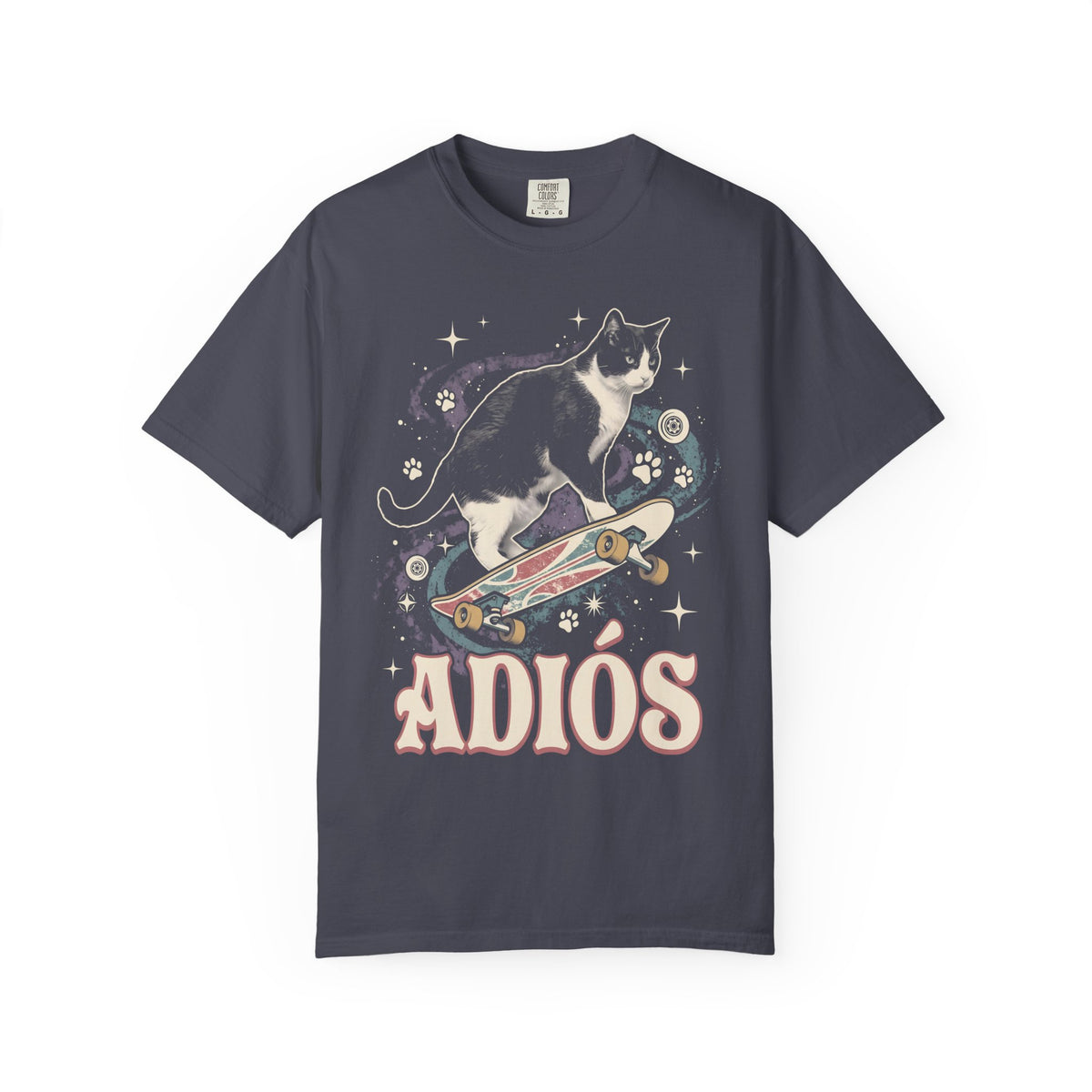 Adiós Tuxedo Cat Classic Tee | Space Feline | Cosmic Retro