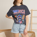 Merica Patriotic Raccoon Classic Tee | 4th Of July | USA Flag
