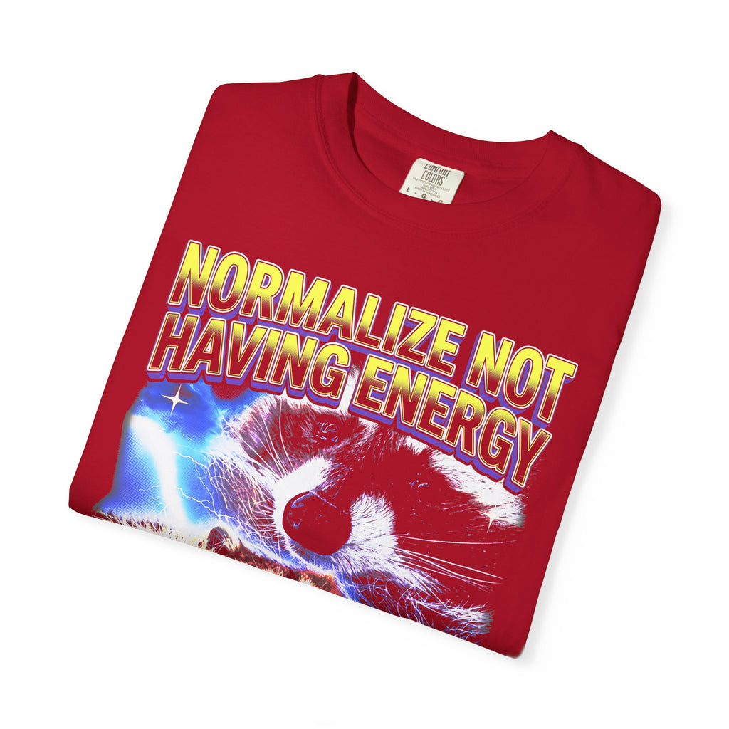 Normalize Not Having Energy Classic Tee | Tired Raccoon Meme