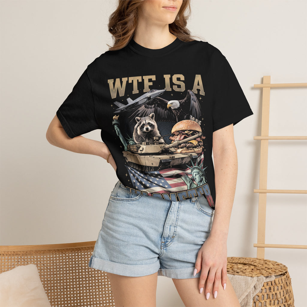 WTF Is A Kilometer Classic Tee | Patriotic Meme | USA Flag