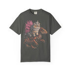 Cat Riding Raptor Classic Tee | Fantasy Dinosaur | Vintage Magic