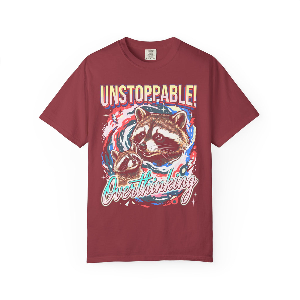 Unstoppable Overthinking Raccoon Classic Tee | 90s Funny Gift