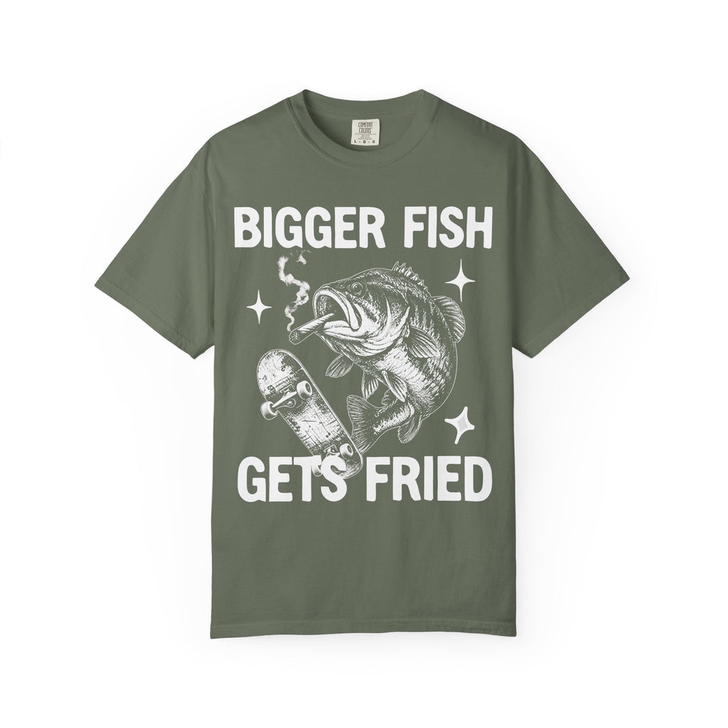 Bigger Fish Gets Fried Classic Tee | Funny Skater | Fish Meme