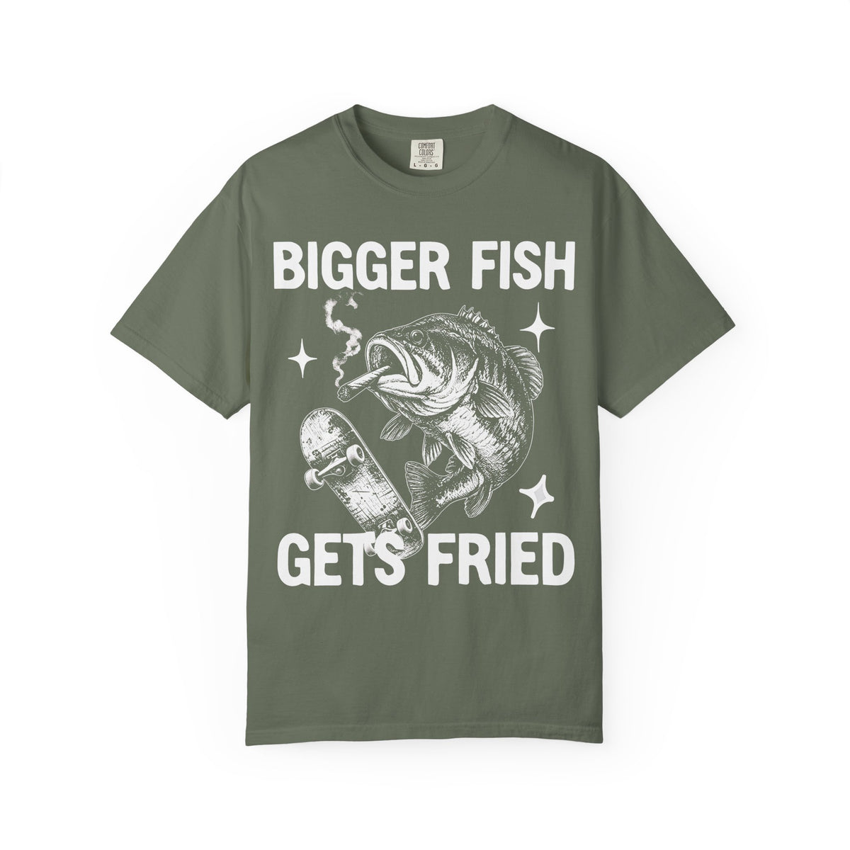 Bigger Fish Gets Fried Classic Tee | Funny Skater | Fish Meme