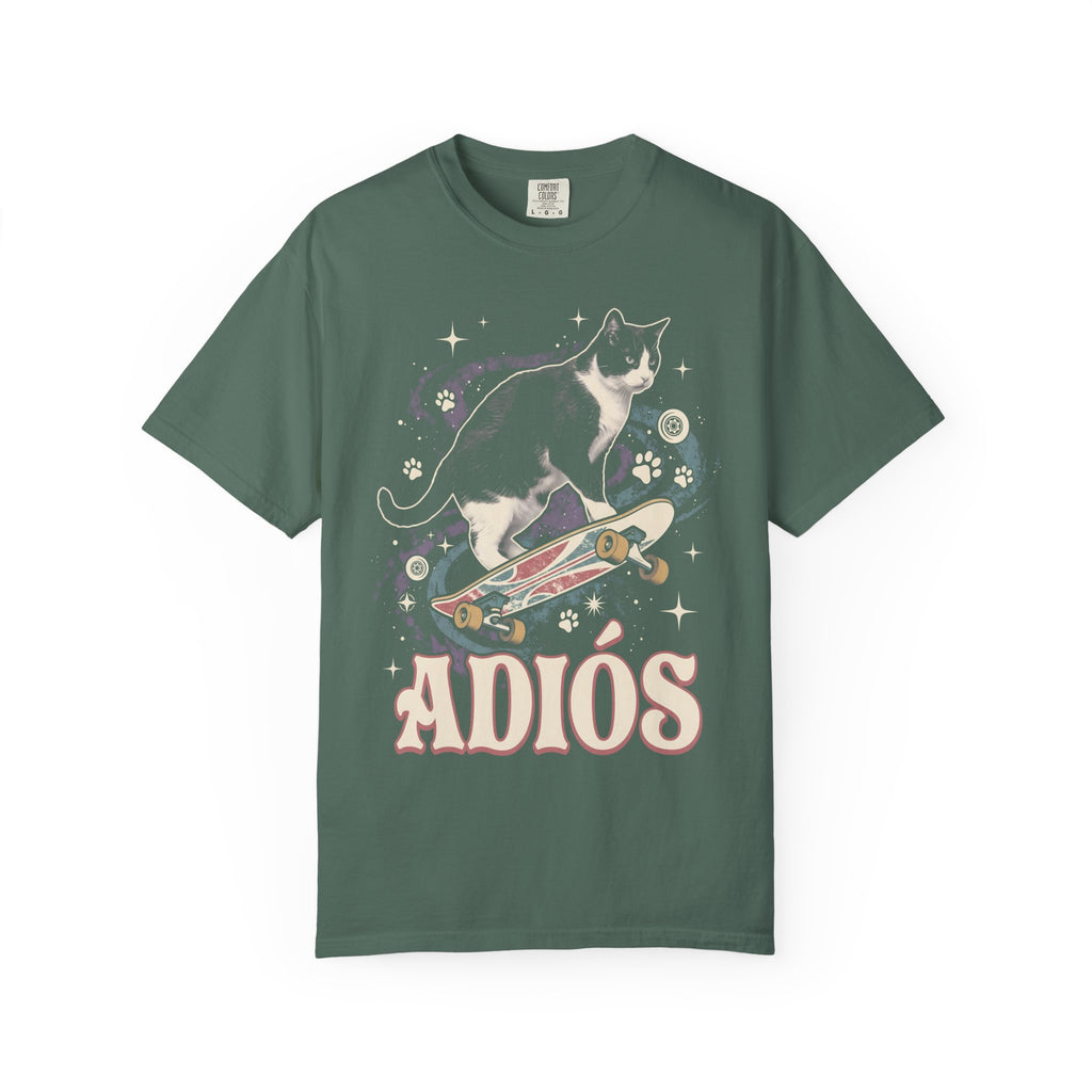 Adiós Tuxedo Cat Classic Tee | Space Feline | Cosmic Retro