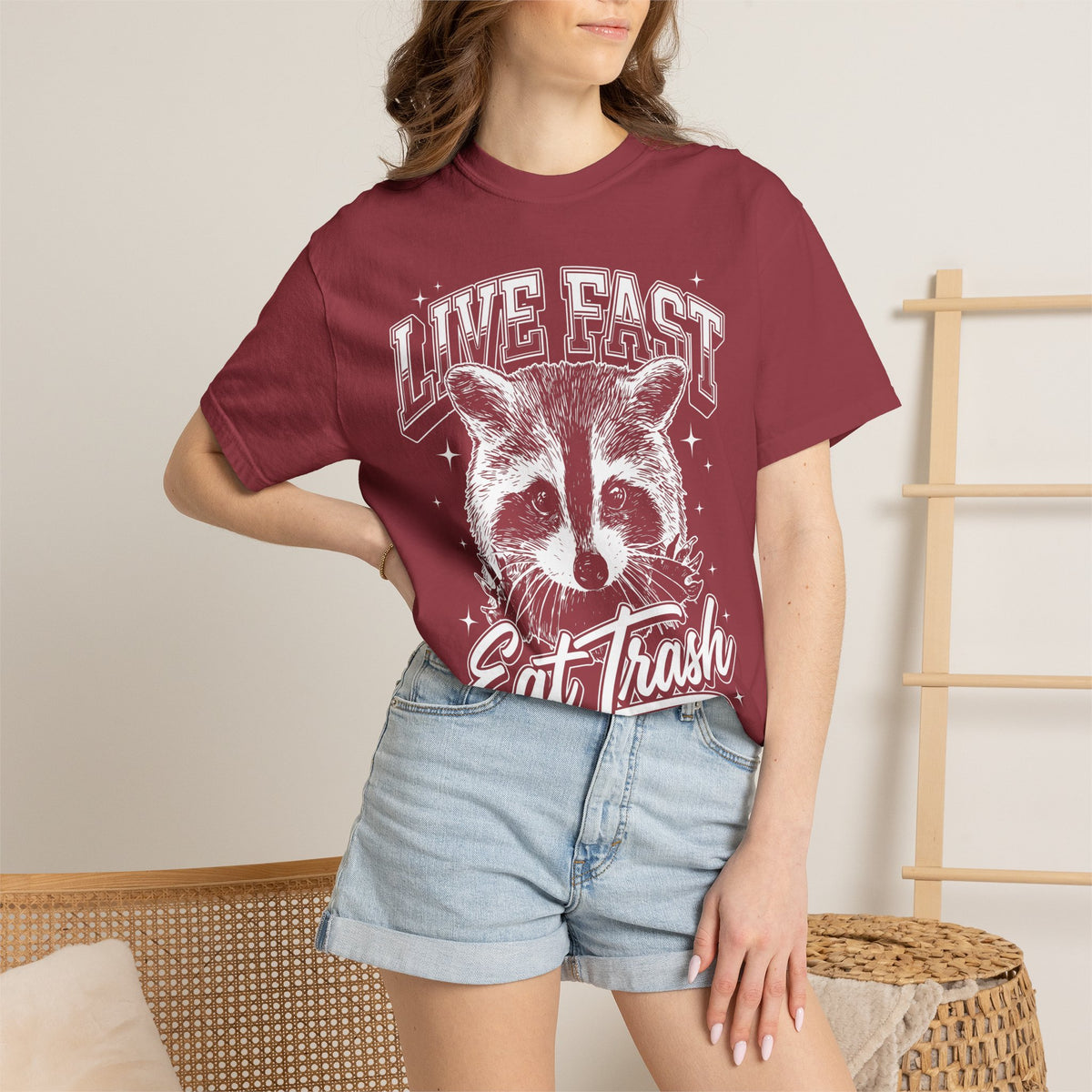 Live Fast Eat Trash Raccoon Classic Tee | Vintage | Funny Gift