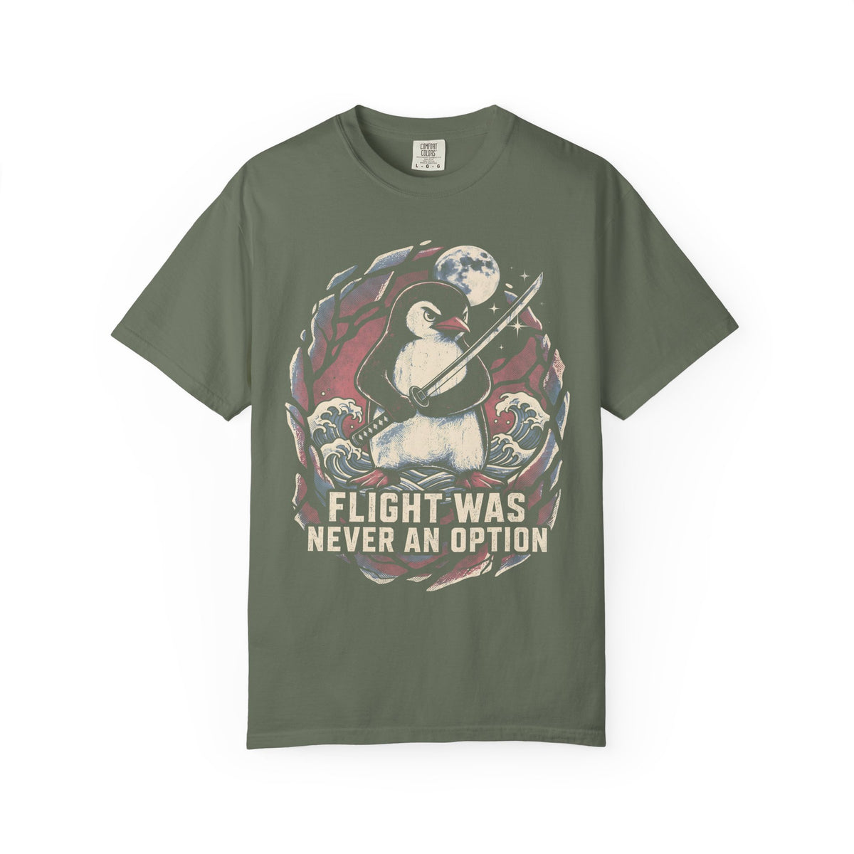 Flight Was Never An Option Classic Tee | Samurai Penguin Art