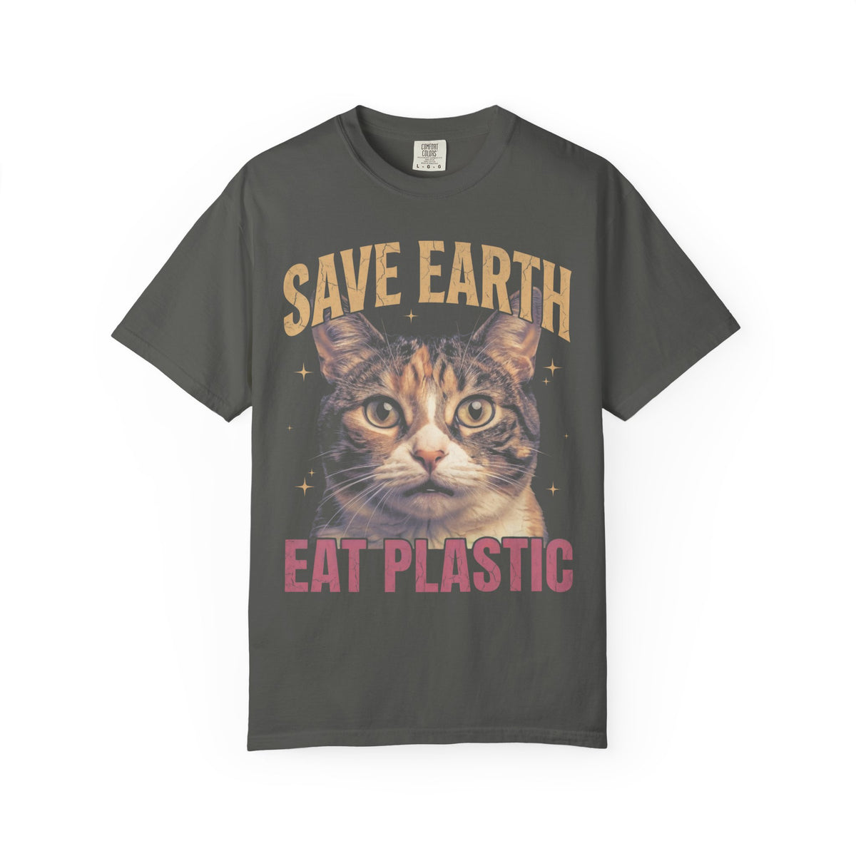 Save Earth Eat Plastic Classic Tee | Sarcastic Cat | Weird Art