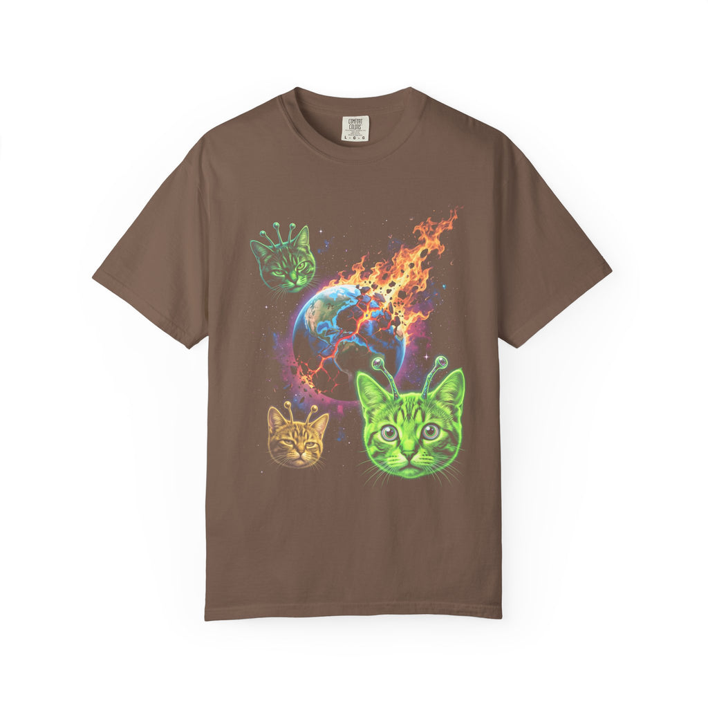 Alien Cat UFO Classic Tee | Mystery Space Art | Bowler Hat