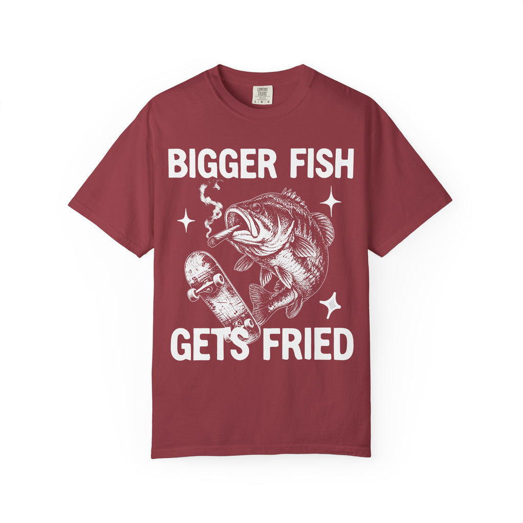 Bigger Fish Gets Fried Classic Tee | Funny Skater | Fish Meme