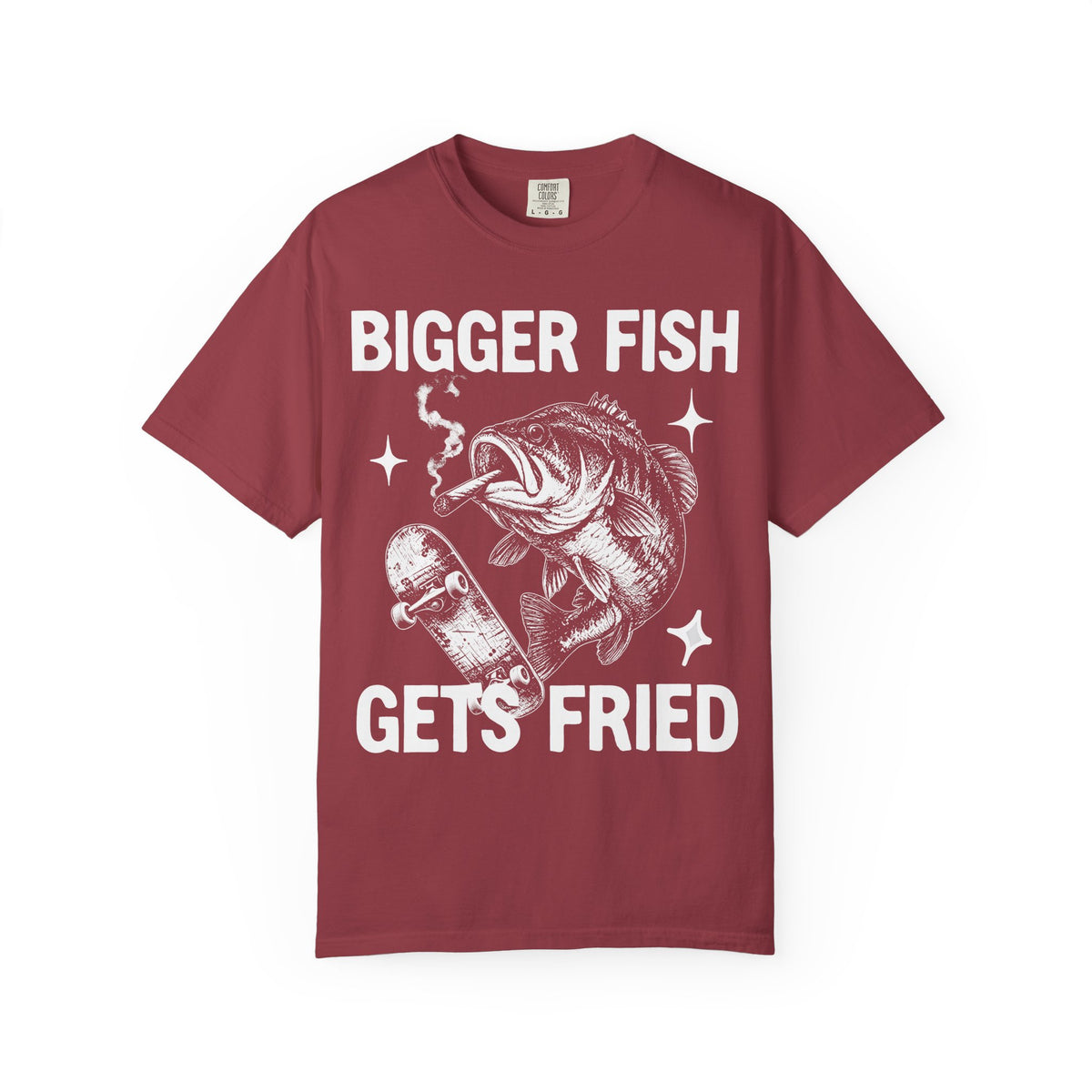 Bigger Fish Gets Fried Classic Tee | Funny Skater | Fish Meme