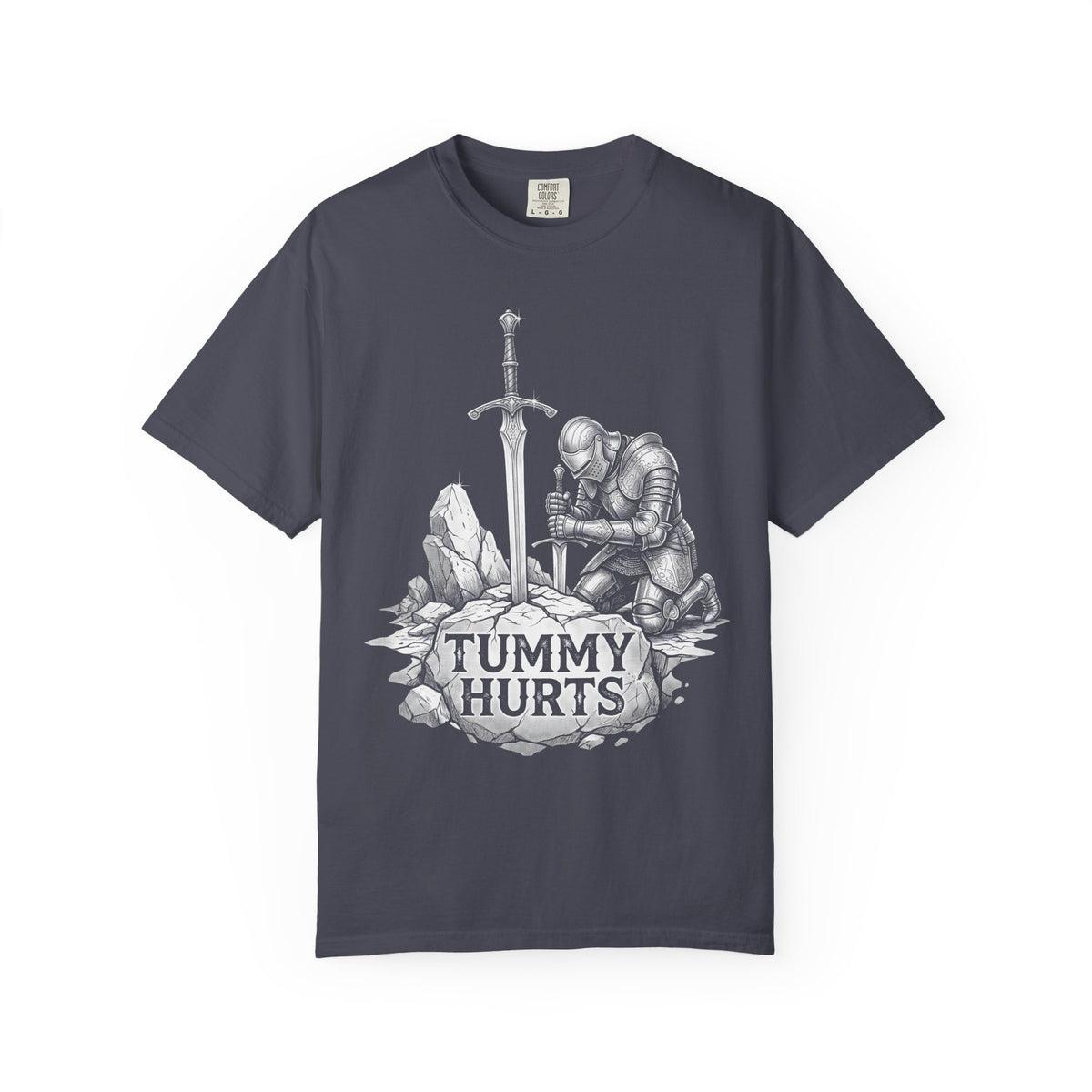 Tummy Hurts Classic Tee | Dark Fantasy | Kneeling Knight