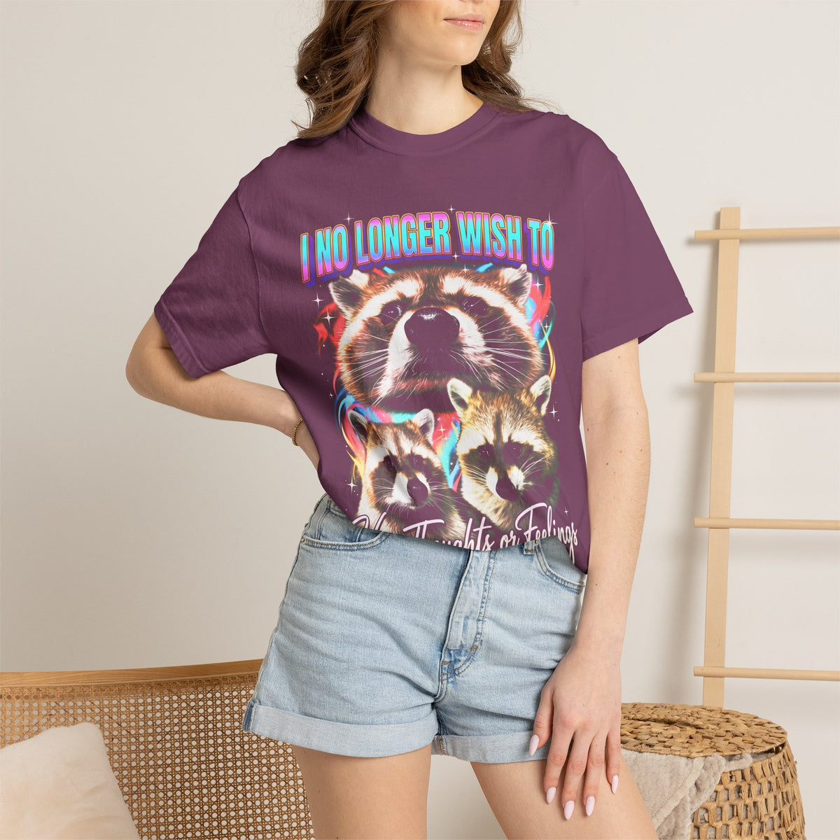 I No Longer Wish To Have Thoughts Classic Tee | Raccoon Meme