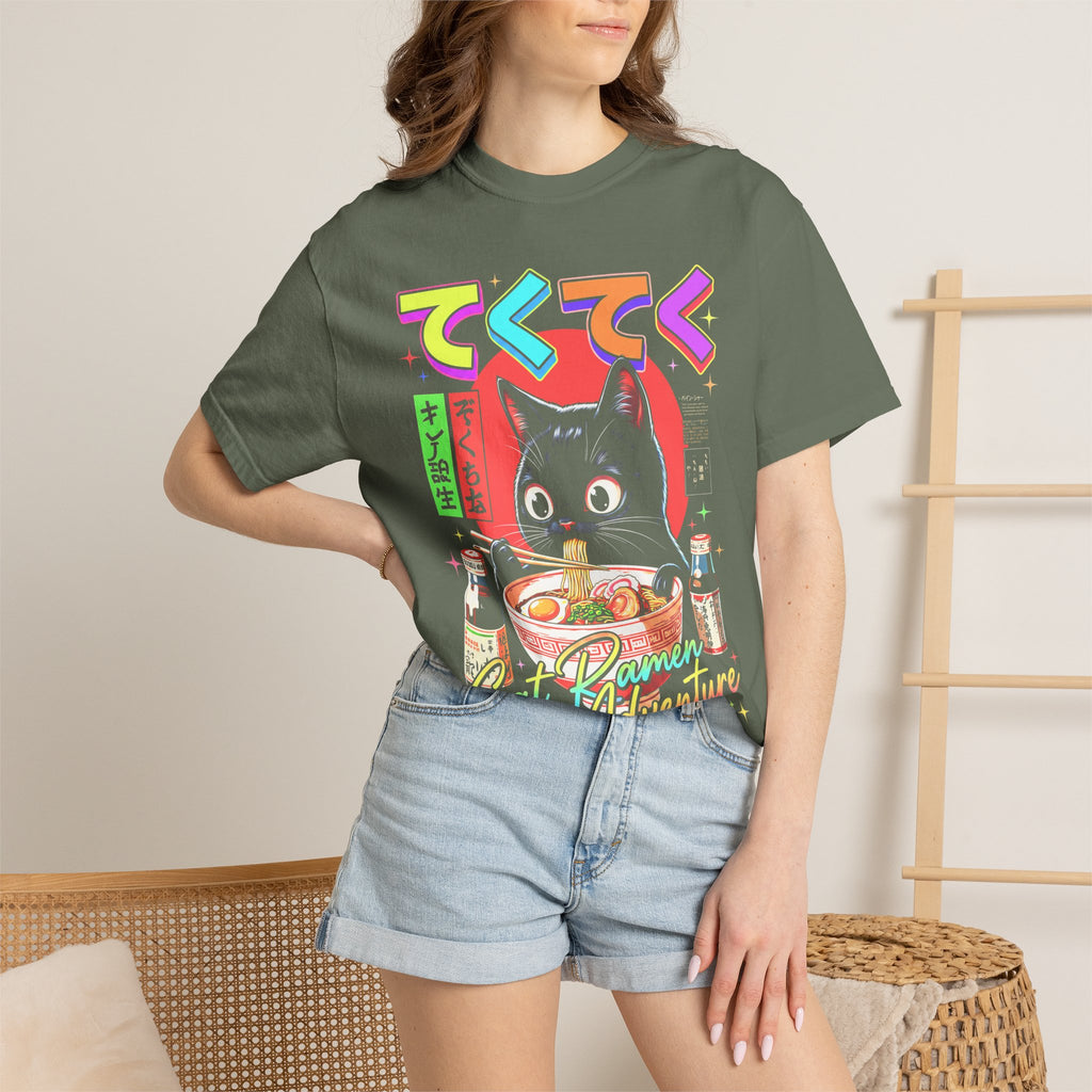 Cute Black Cat Ramen Classic Tee | Japanese Food | Retro Gift