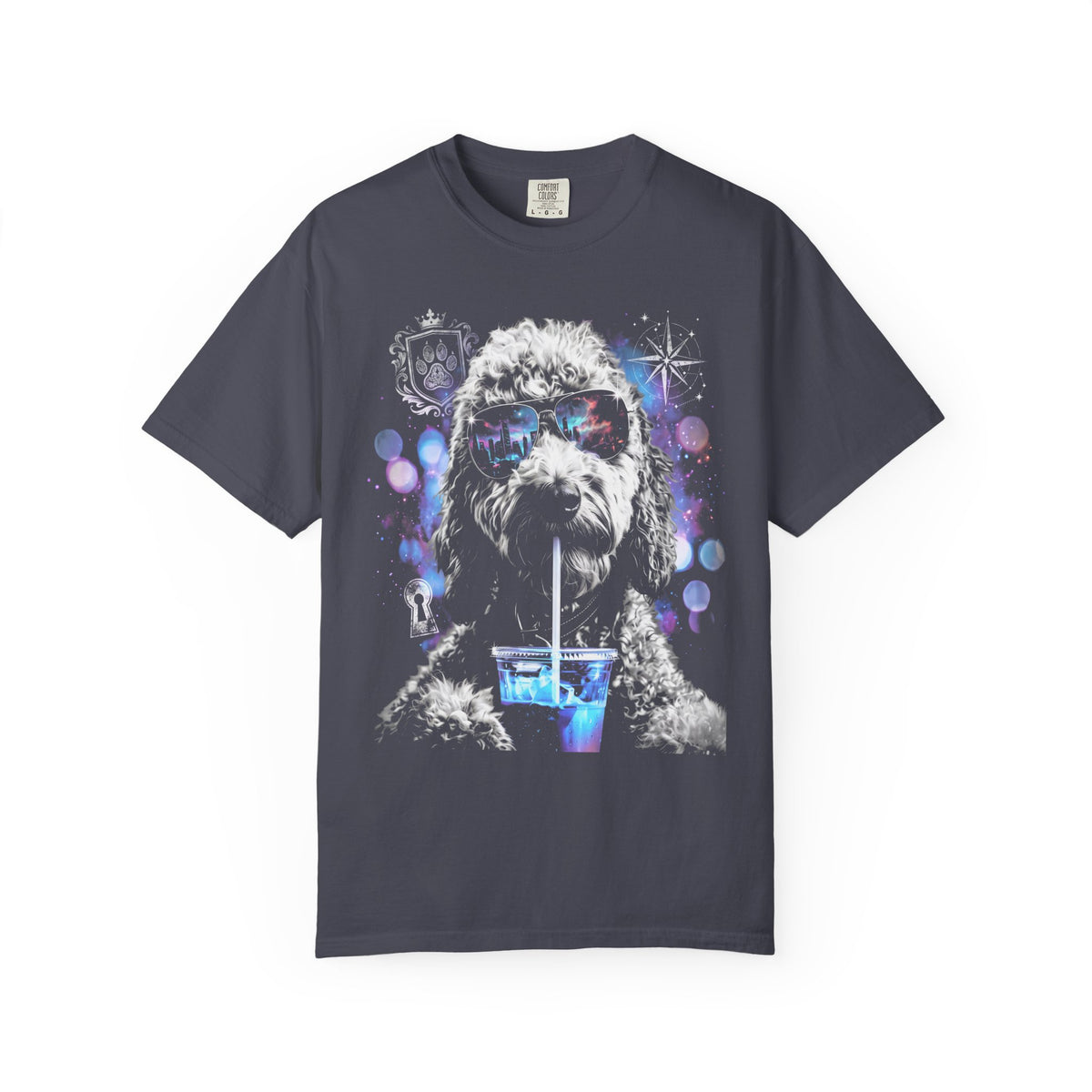 Cool Poodle Dog Classic Tee | Neon Pop Art | Sunglasses Vibe