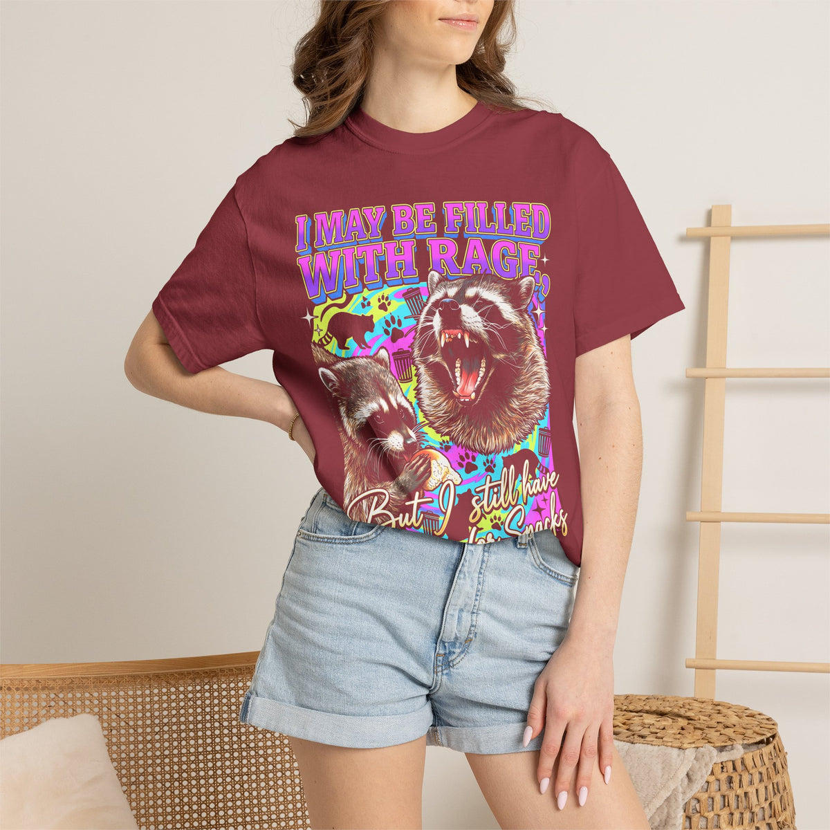 I May Be Filled With Rage Classic Tee | Raccoon Meme Gift
