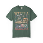 WTF Is A Kilometer Classic Tee | Patriotic Meme | USA Flag