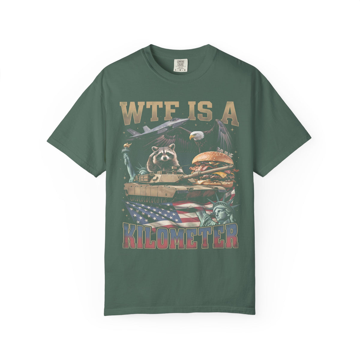 WTF Is A Kilometer Classic Tee | Patriotic Meme | USA Flag