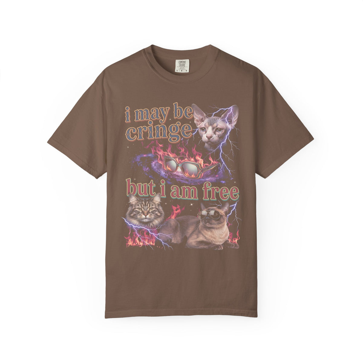 I May Be Cringe But I Am Free Classic Tee | Galaxy Cat | Space Meme