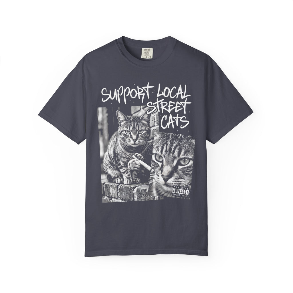 Support Local Street Cats Classic Tee | Smoking Cat Art
