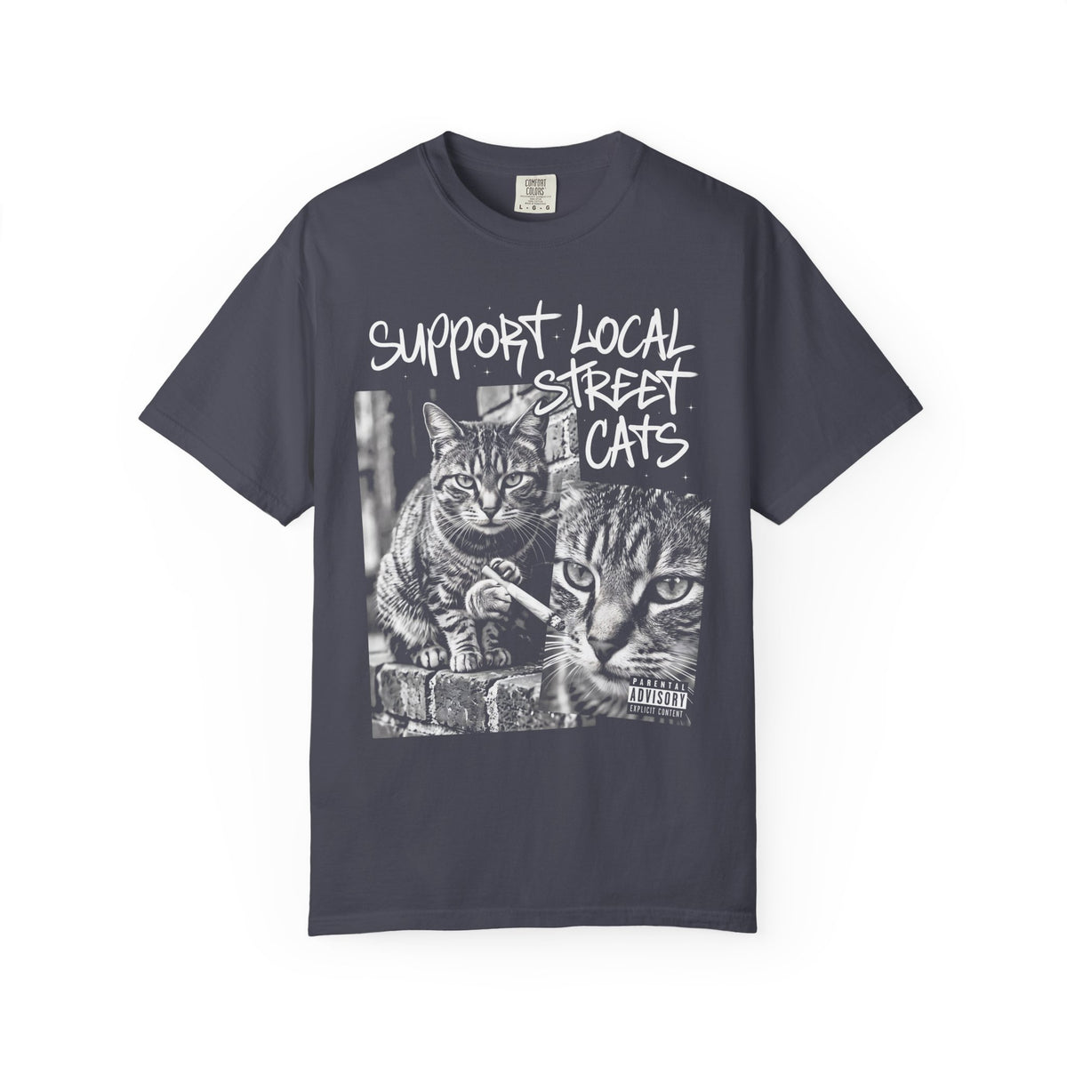 Support Local Street Cats Classic Tee | Smoking Cat Art