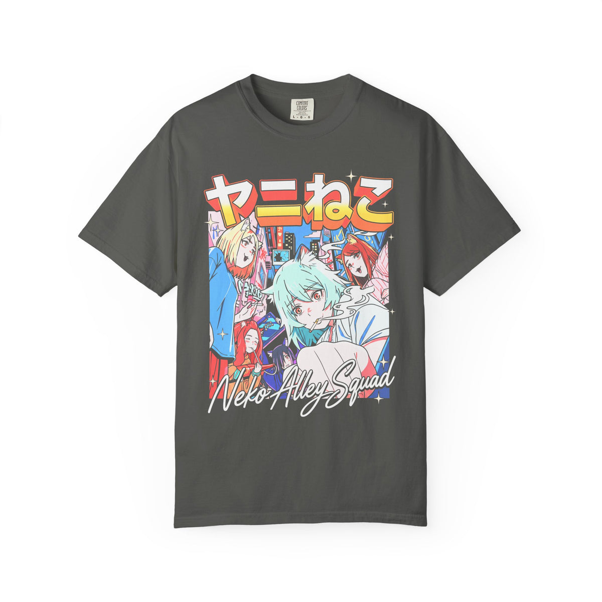 Neko Alley Squad Classic Tee | Anime Cat Girl | Retro Graphic