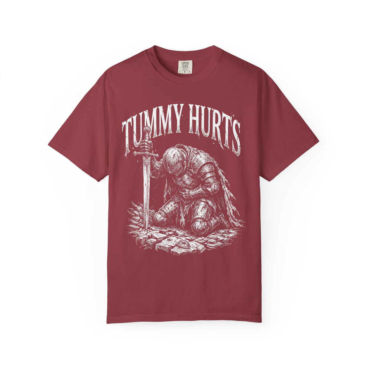 Tummy Hurts Classic Tee | Medieval Armor | Humorous Art