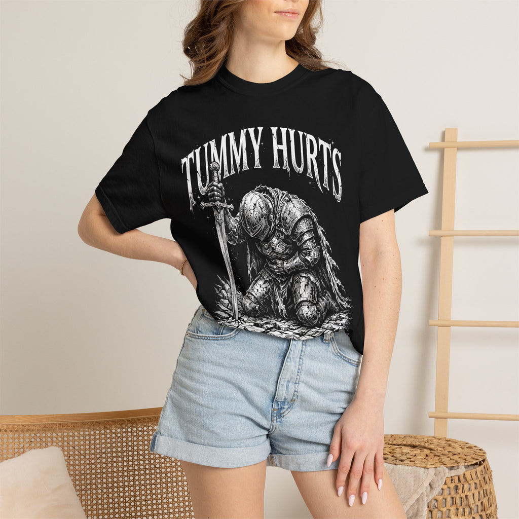 Tummy Hurts Classic Tee | Medieval Armor | Humorous Art
