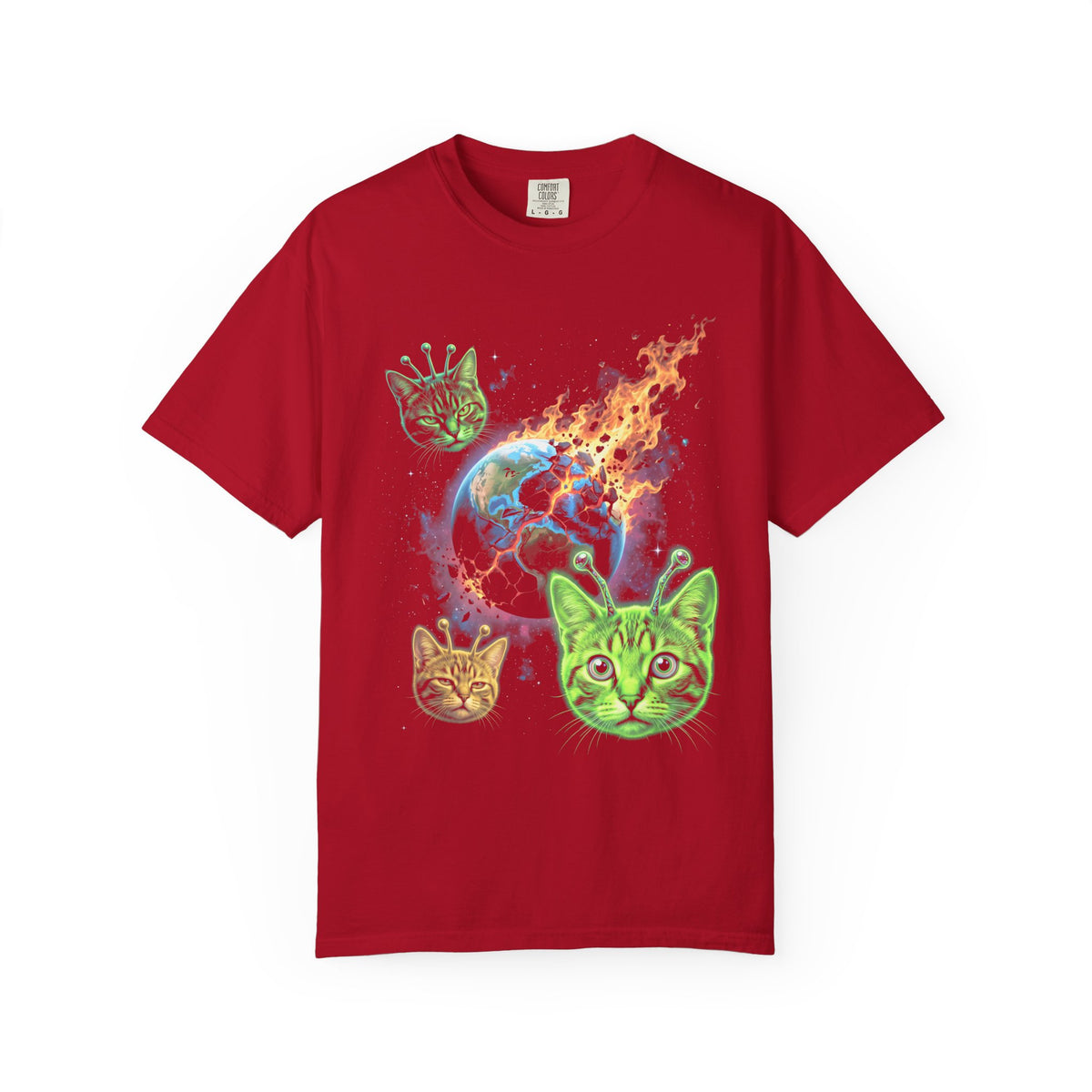 Alien Cat UFO Classic Tee | Mystery Space Art | Bowler Hat