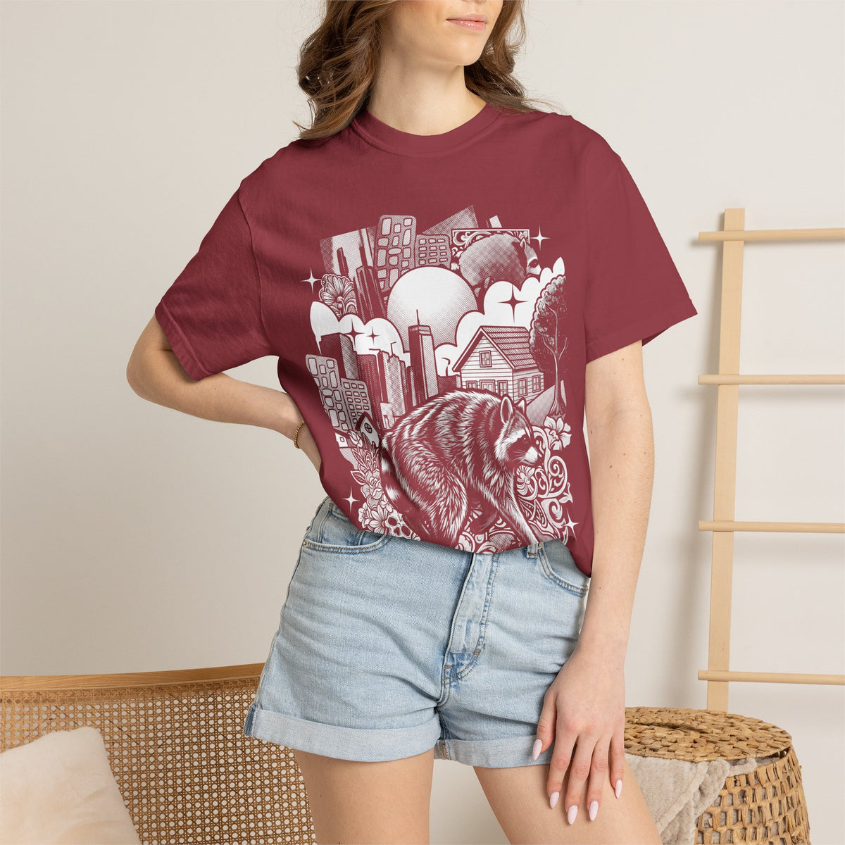 Raccoon City Skull Classic Tee | 90s Retro | Gaming Gift