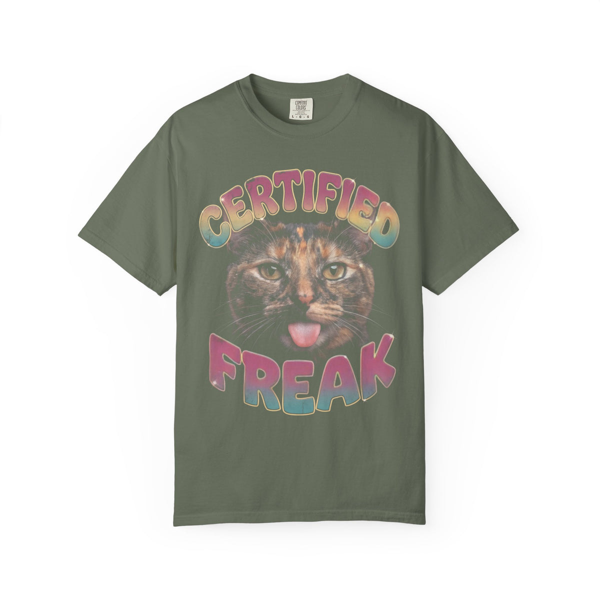 Certified Freak Cat Classic Tee | Funny Blep Mlem | Retro Art