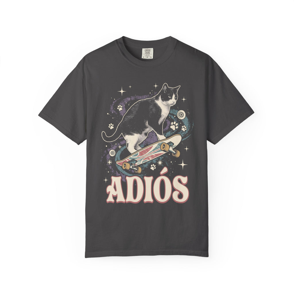 Adiós Tuxedo Cat Classic Tee | Space Feline | Cosmic Retro