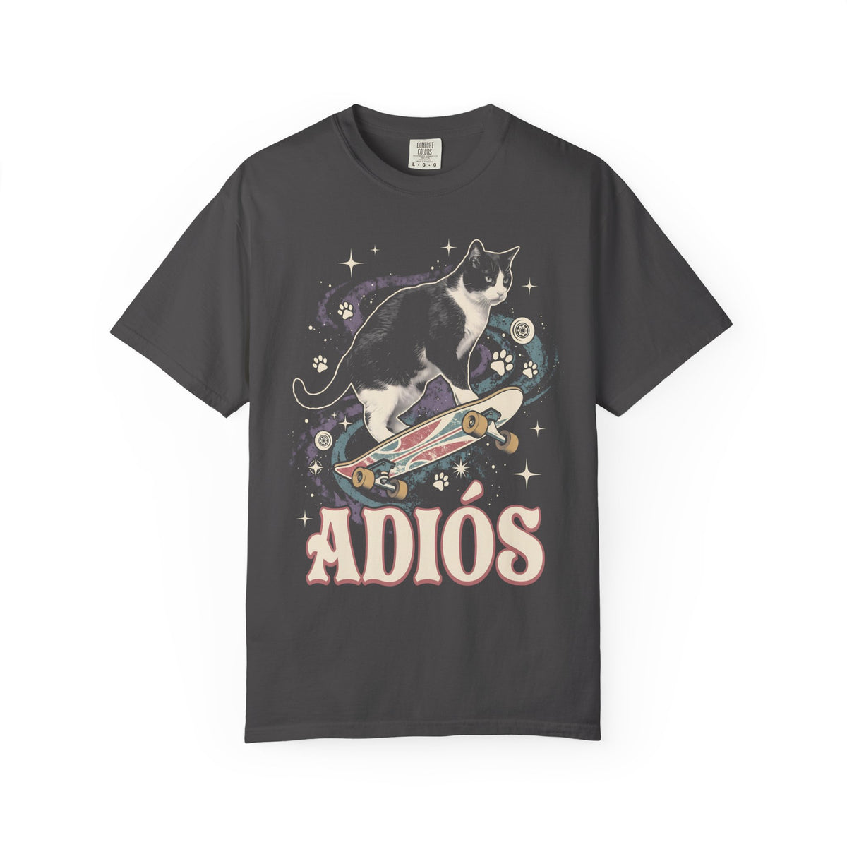 Adiós Tuxedo Cat Classic Tee | Space Feline | Cosmic Retro