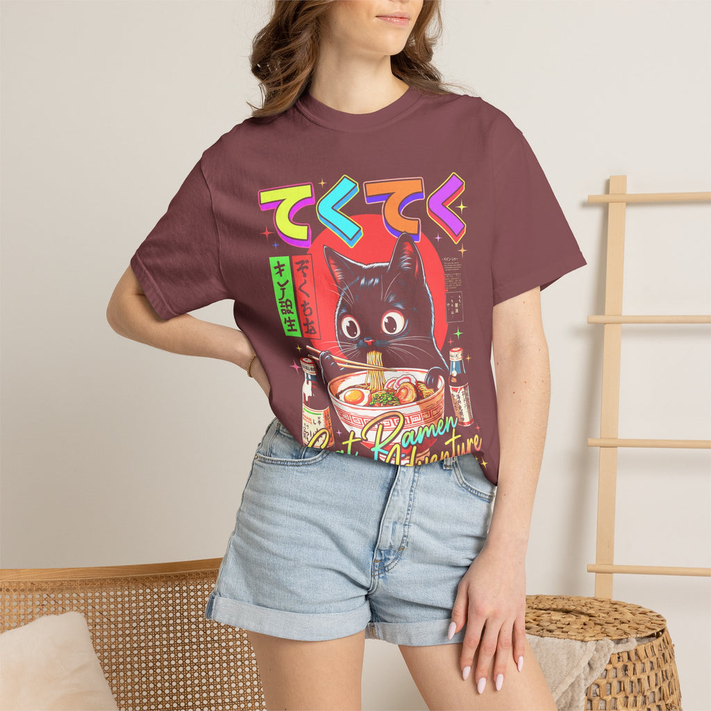 Cute Black Cat Ramen Classic Tee | Japanese Food | Retro Gift