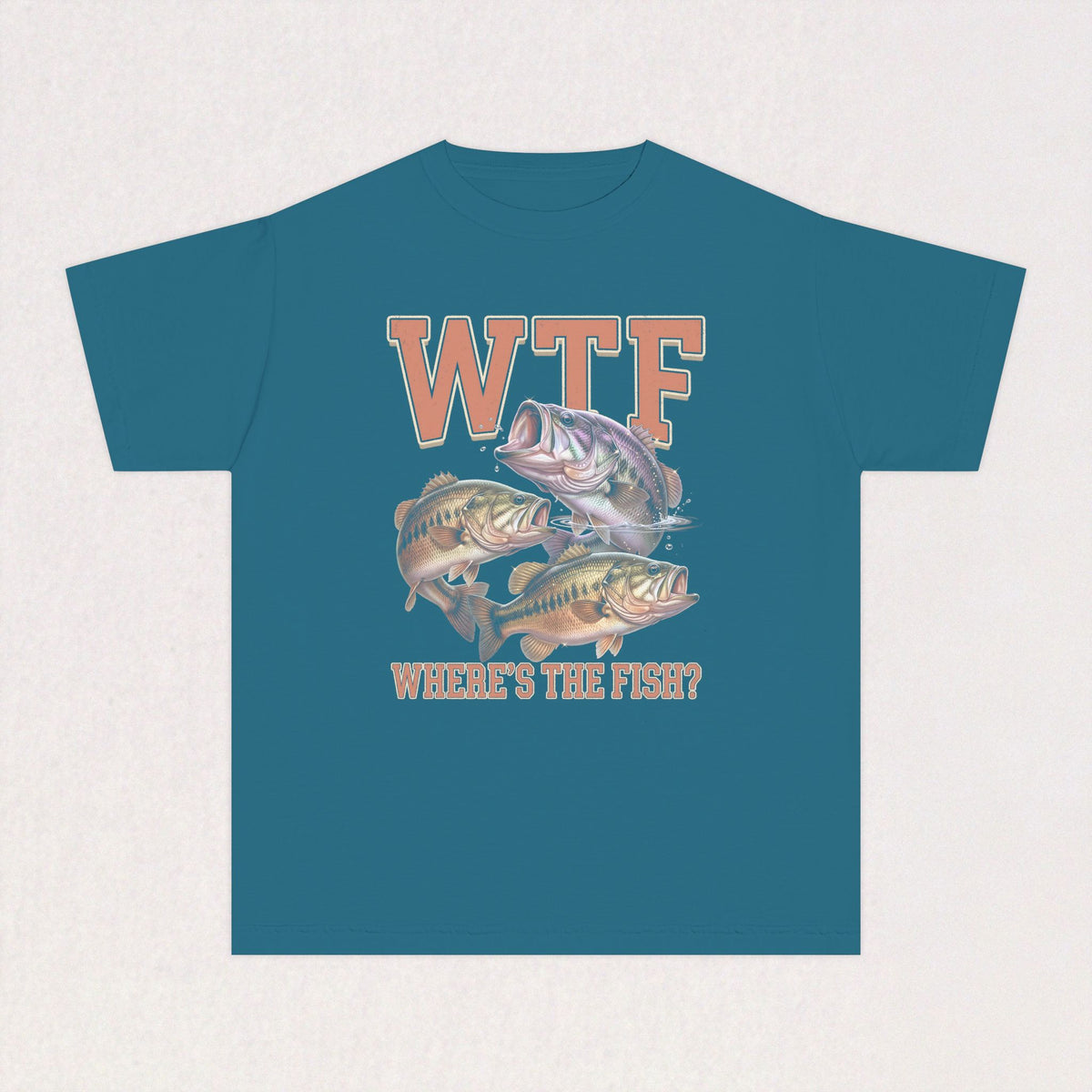WTF (Where's The Fish?) Youth Fishing Kids Tee
