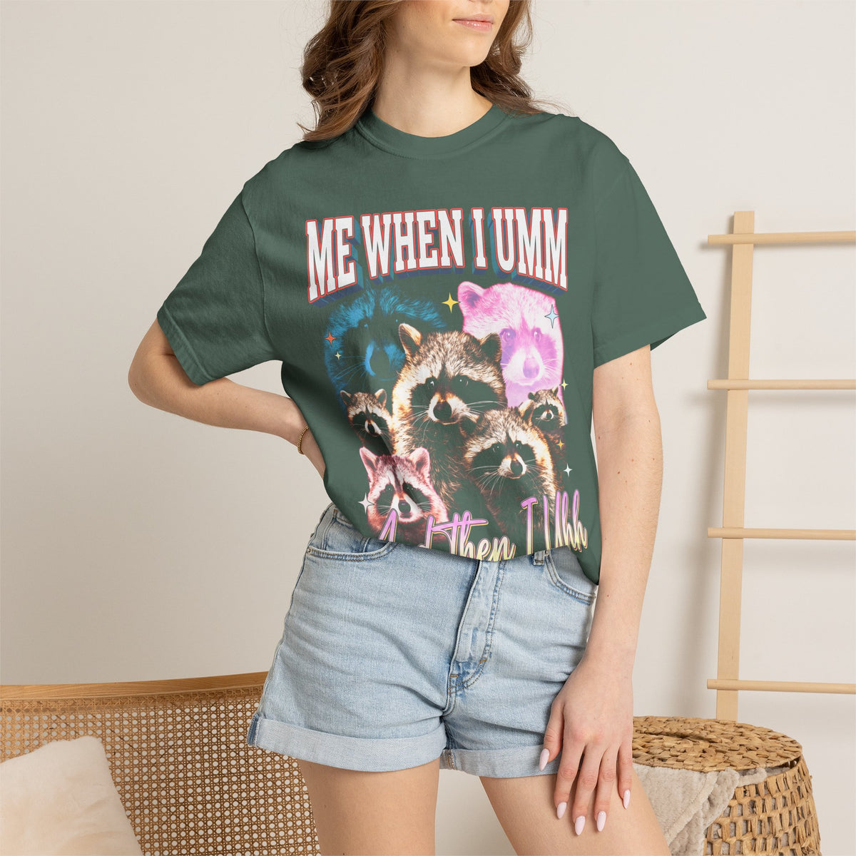 Me When I Umm Raccoon Classic Tee | Funny Meme | 90s Retro