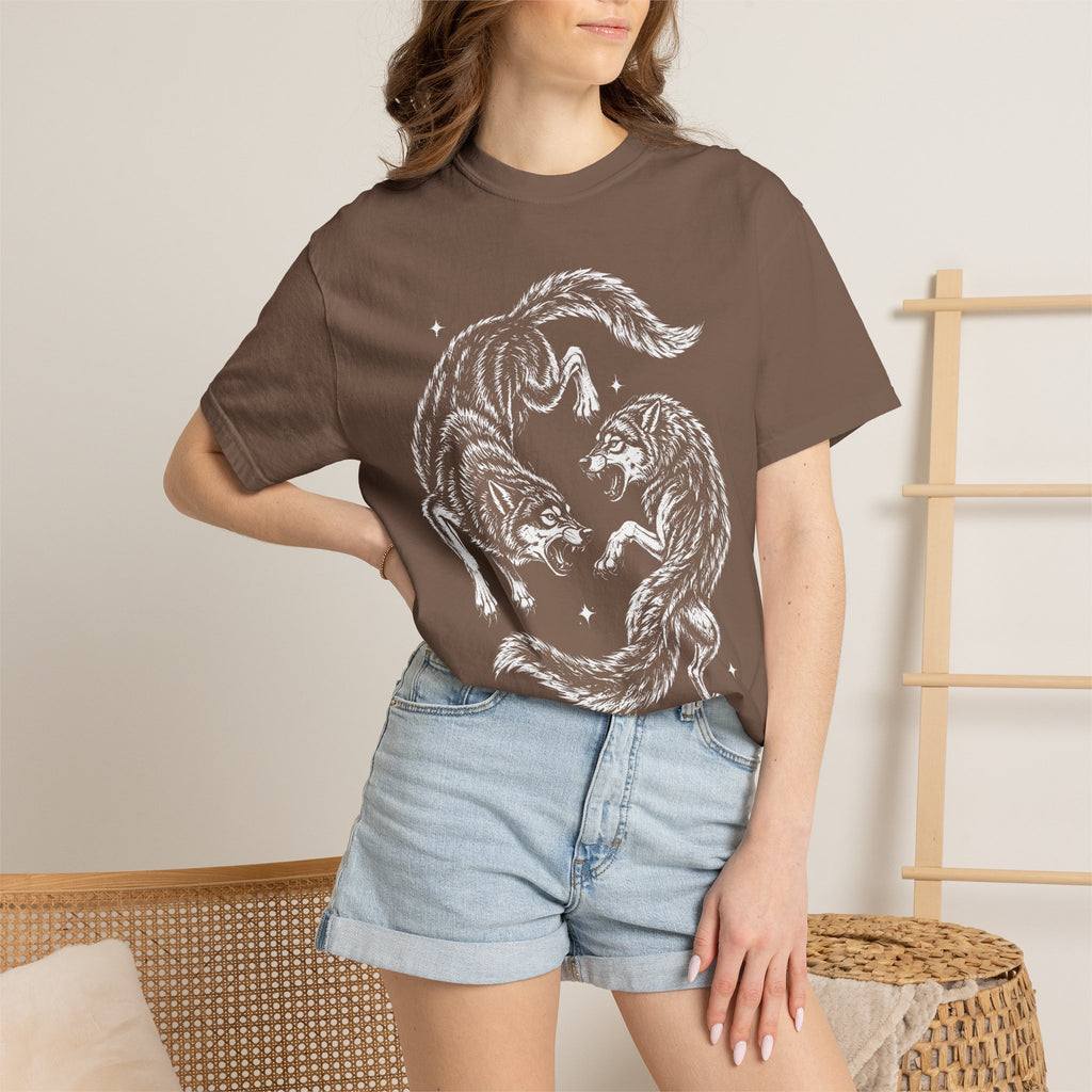 Twin Wolves Classic Tee | 90s Vintage | Dark Nature Wolf