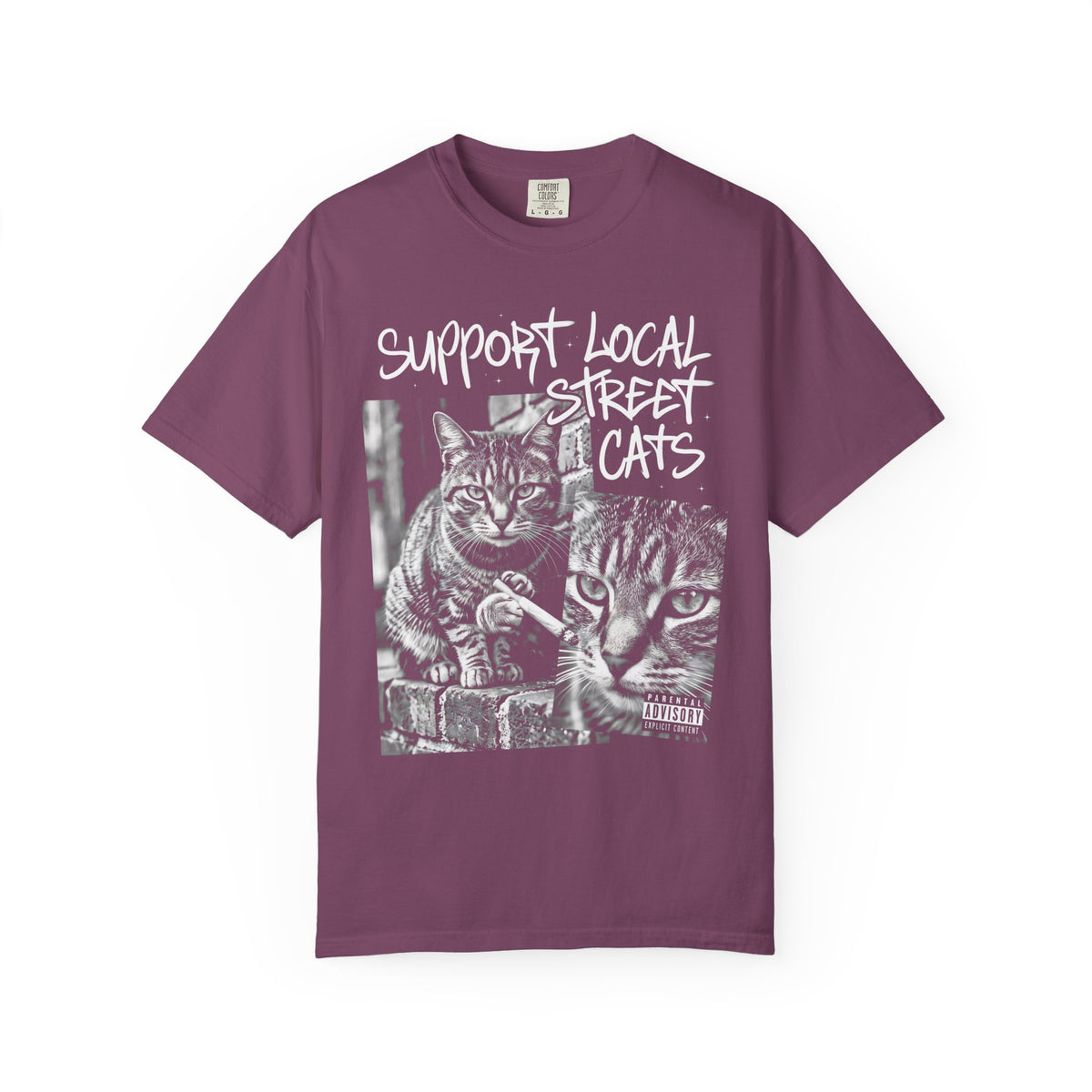Support Local Street Cats Classic Tee | Smoking Cat Art