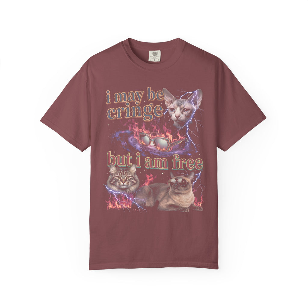 I May Be Cringe But I Am Free Classic Tee | Galaxy Cat | Space Meme