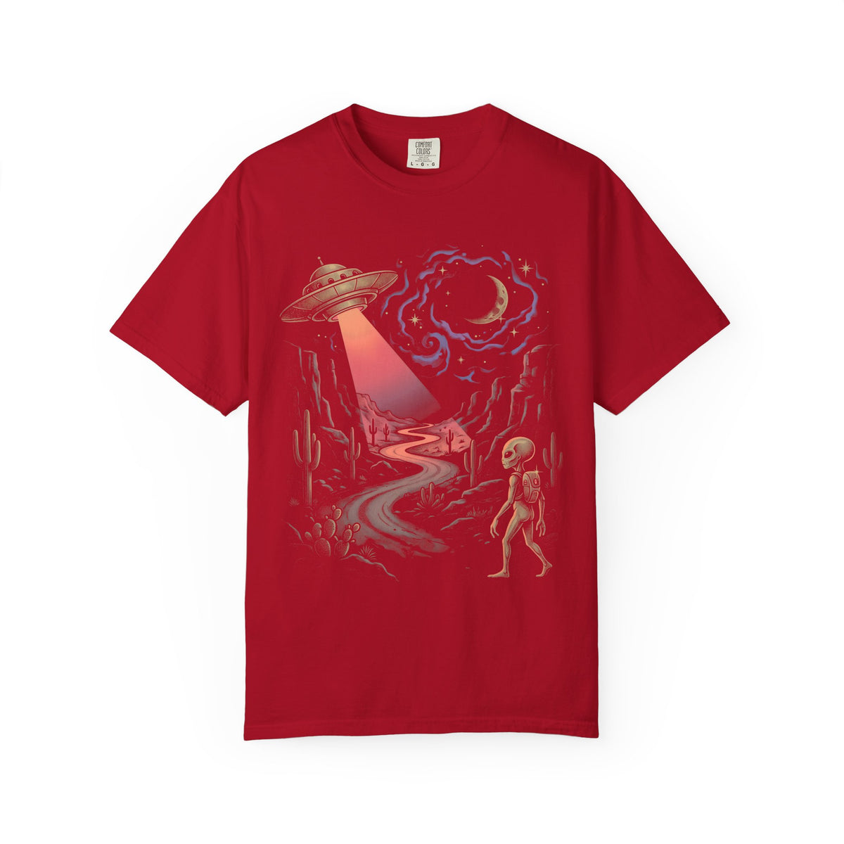 Grey Alien Abduction Classic Tee | Vintage Sci-Fi | Space Art