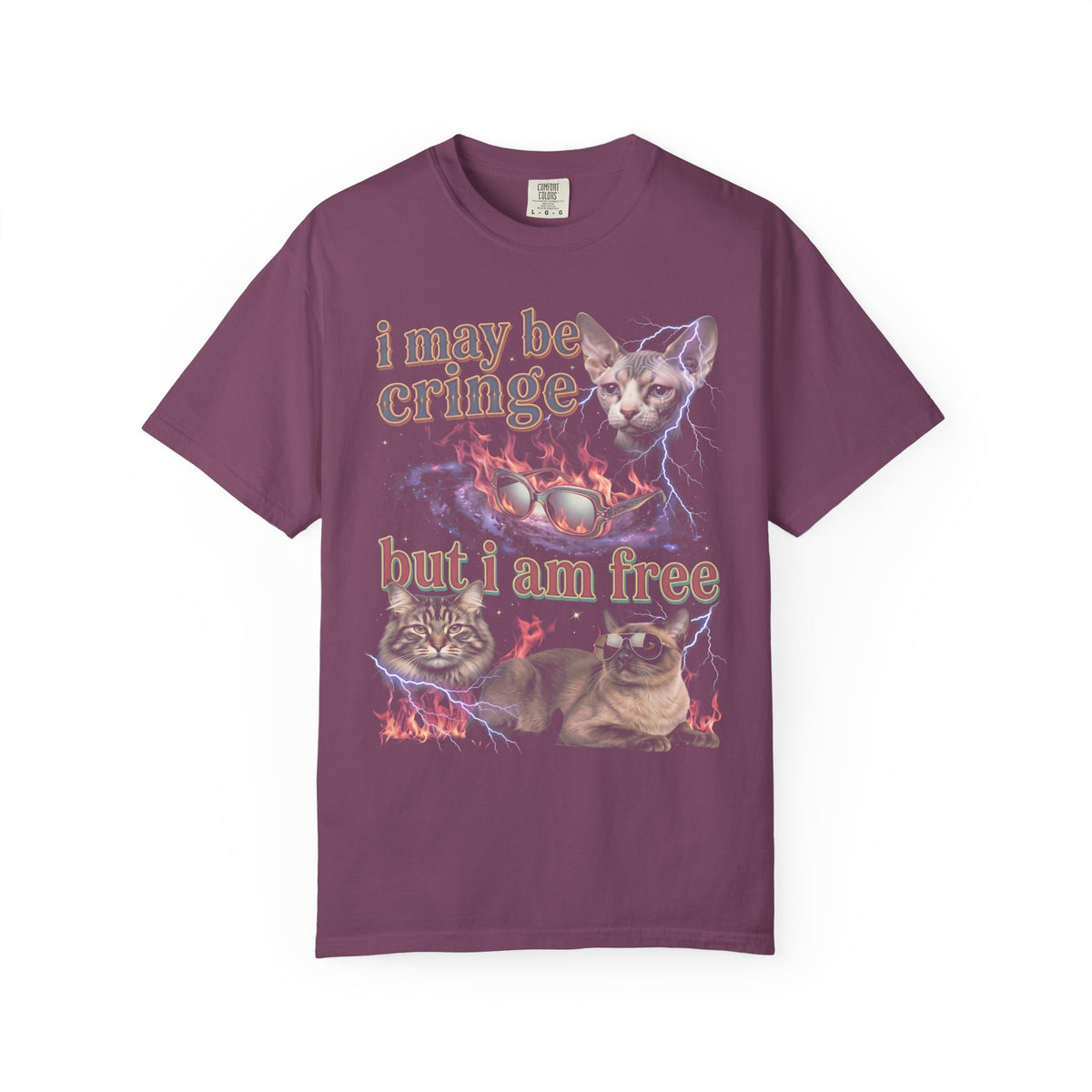 I May Be Cringe But I Am Free Classic Tee | Galaxy Cat | Space Meme