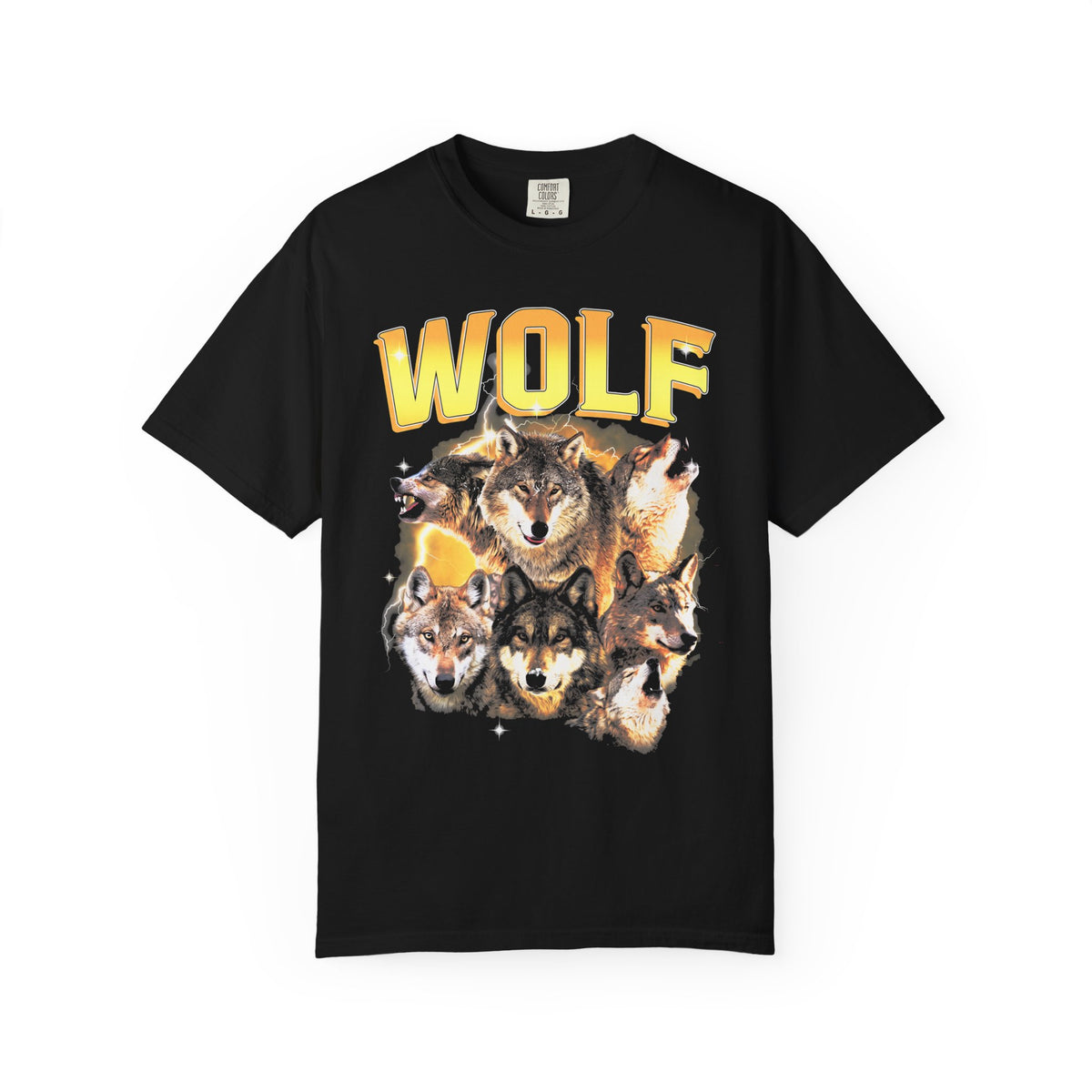 Wolf Lightning Classic Tee | Vintage 90s | Animal Lover Gift