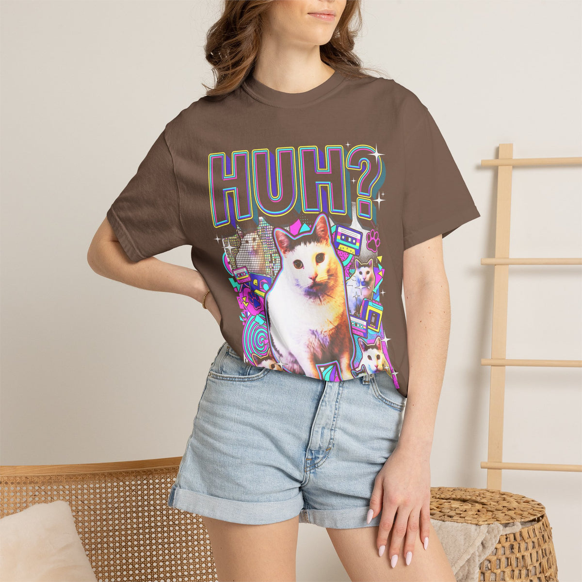 Huhg Meme Cat Collage Classic Tee | 90s Vaporwave | Retro